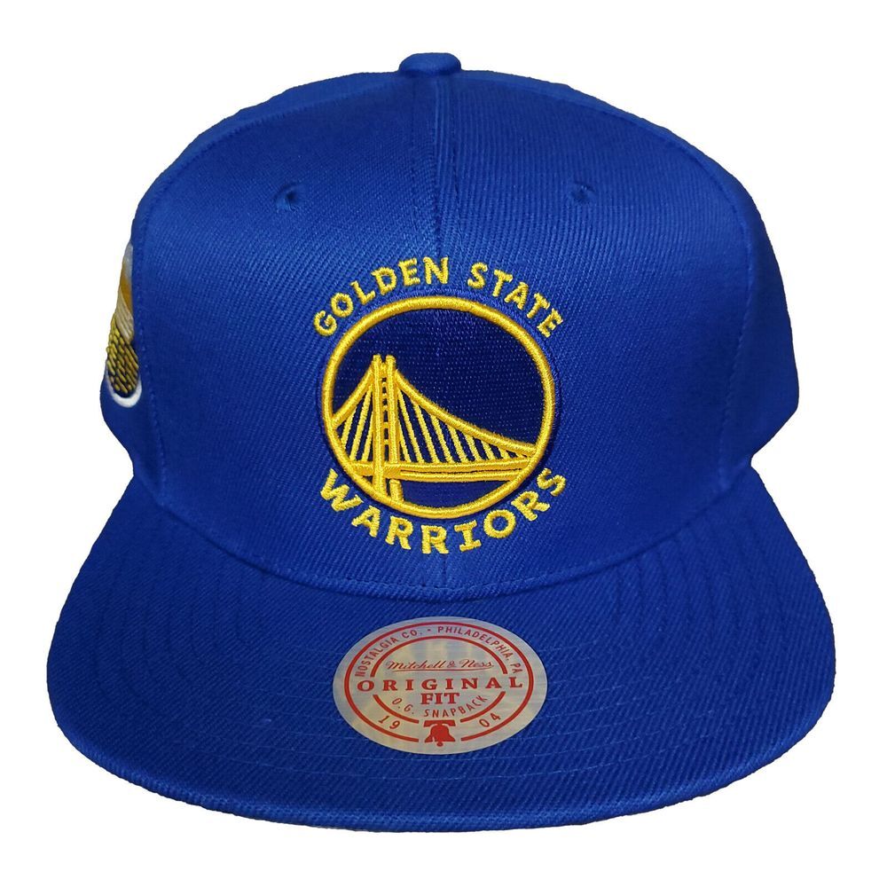Golden State Warriors Mitchell & Ness NBA Snapback Cap Hat 3D Logo Blue NWT